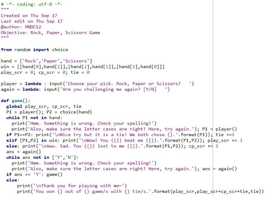 How I Programmed Rock, Paper, Scissors in Python | by Mary dela Cruz ...