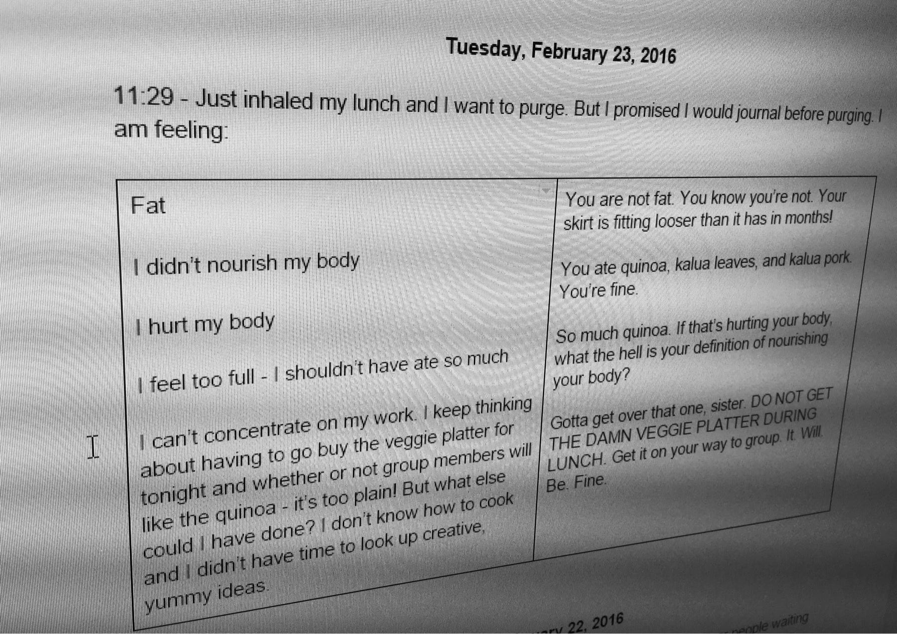 Bulimia Recovery — Day One. Today was the first day I took control