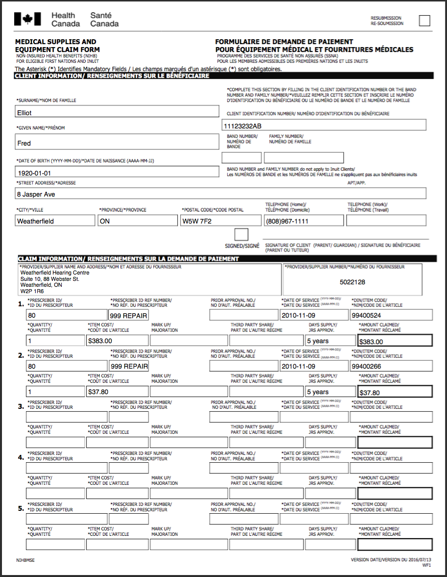 Updated forms for Medavie Blue Cross, NIHB, and WSIB by Aleem