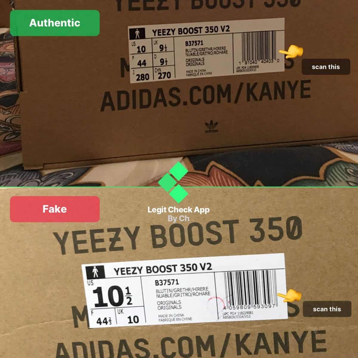Vs Fake Yeezy Boost 350 V2 Blue Tint 