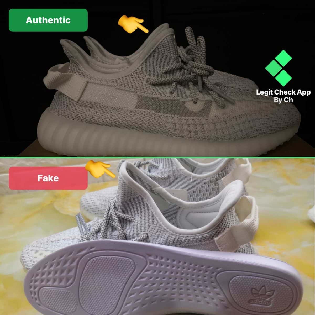 Fake Vs Real Yeezy Static Reflective 