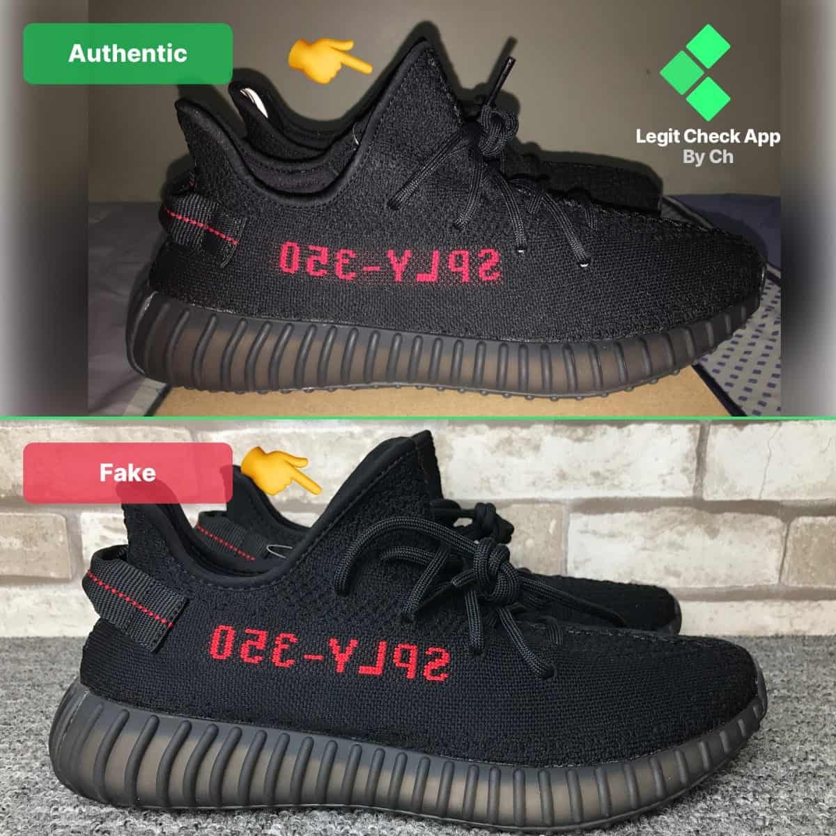 Vs Fake Yeezy Boost 350 V2 Bred 