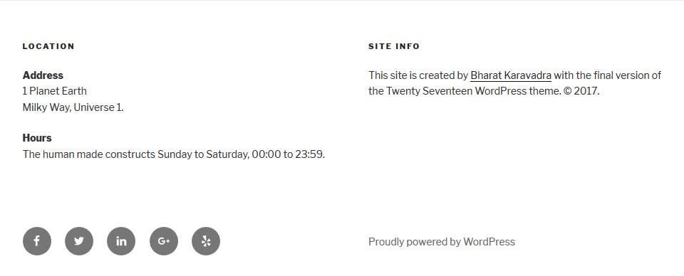 How To Make Twenty Seventeen Footer Content Be 50 Equal Width By Bharat Karavadra Medium