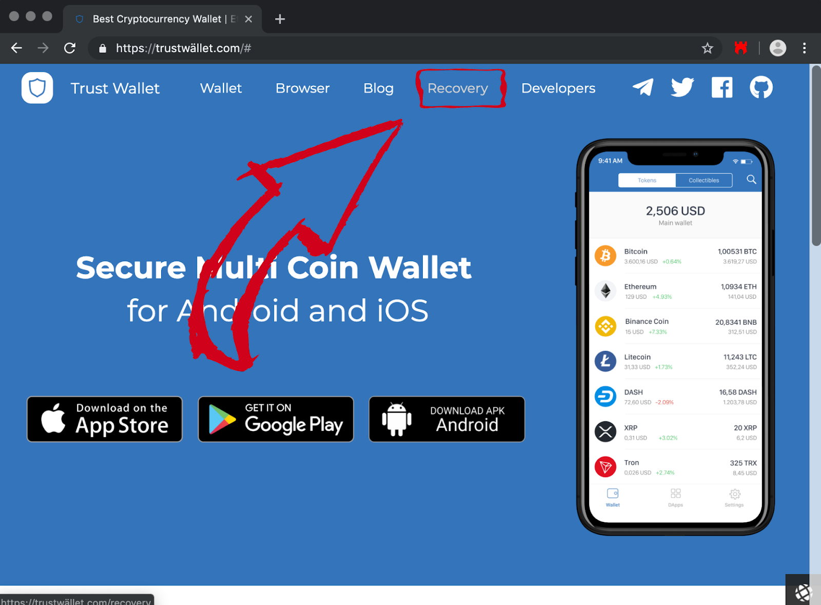 Trust Wallet Recovery Service Phishing Attack By Phishfort Medium
