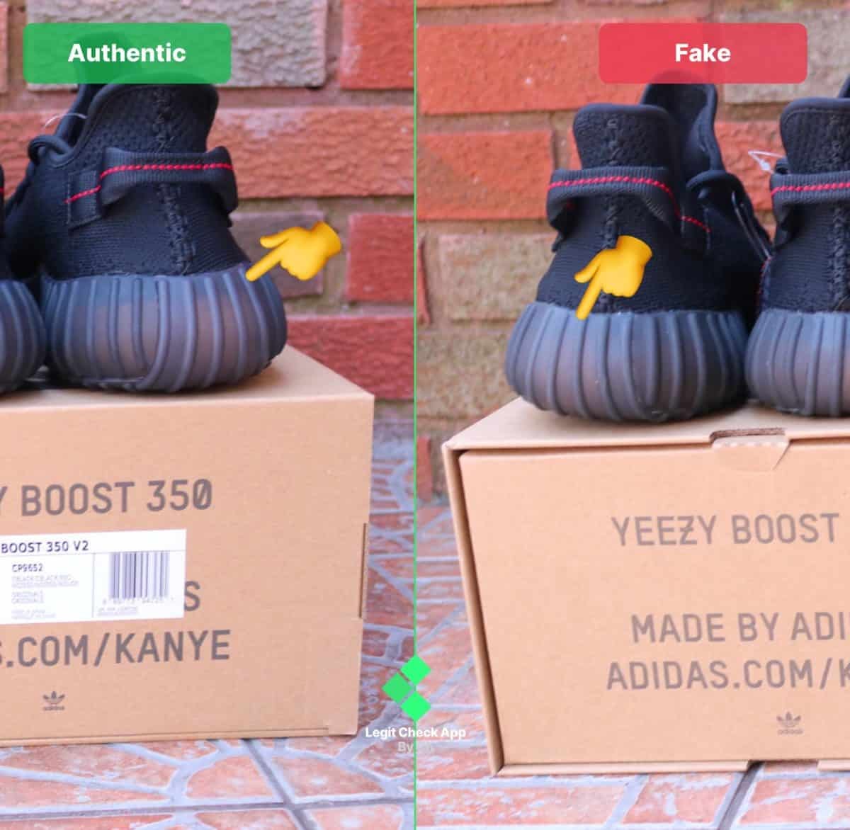 Vs Fake Yeezy Boost 350 V2 Bred 