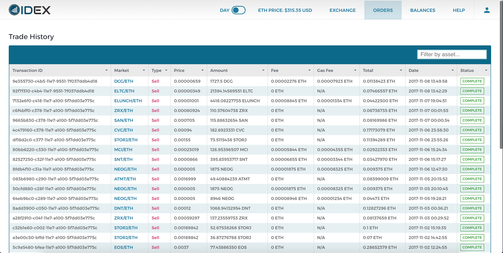 How To View Trade Deposit And Withdrawal History On Idex By Philip Wearn Idex Medium