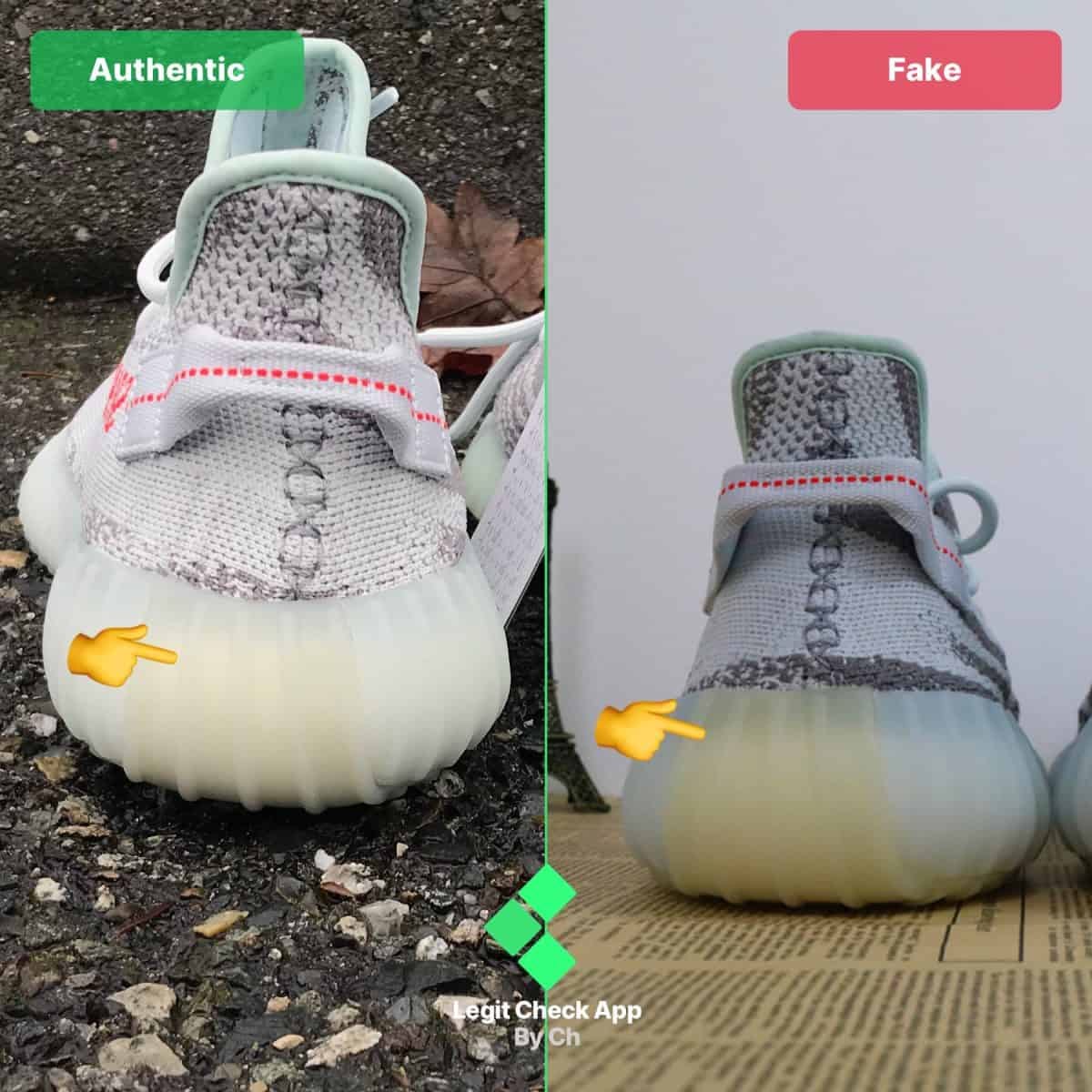 Vs Fake Yeezy Boost 350 V2 Blue Tint 