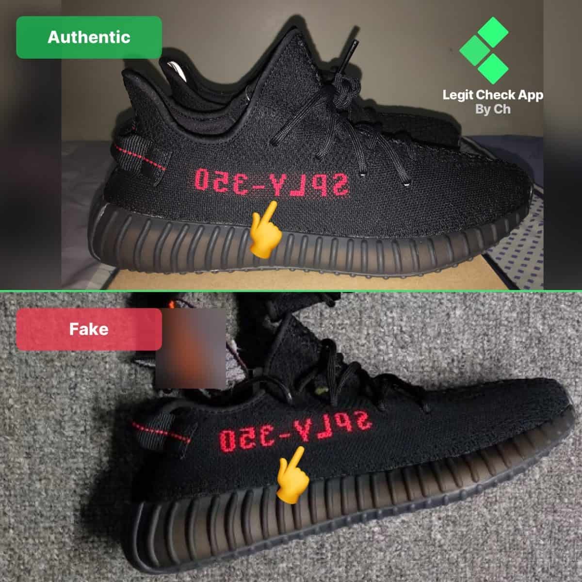 Vs Fake Yeezy Boost 350 V2 Bred 