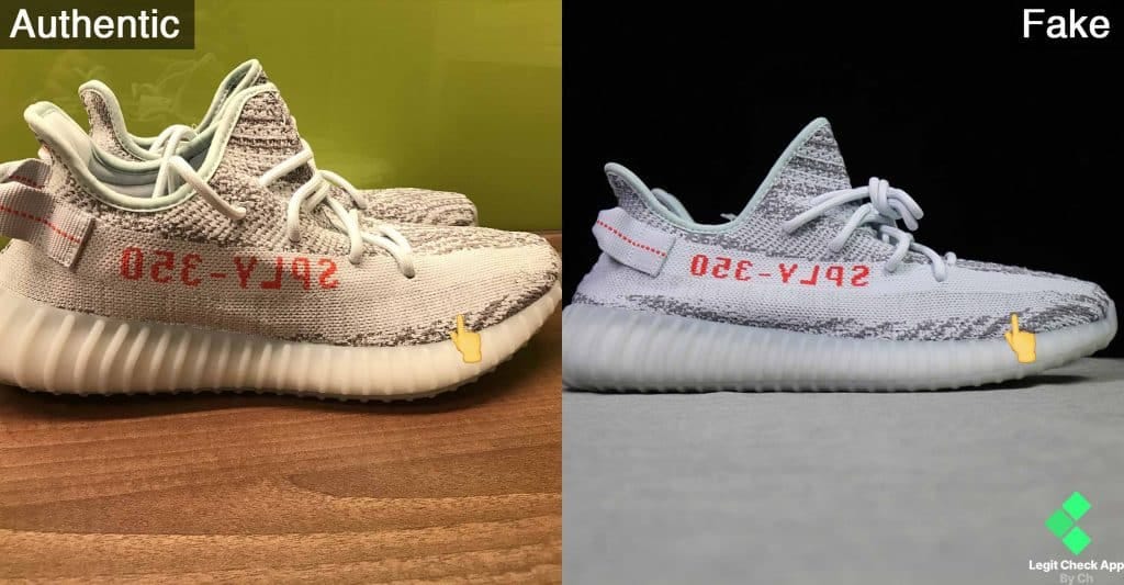 Vs Fake Yeezy Boost 350 V2 Blue Tint 