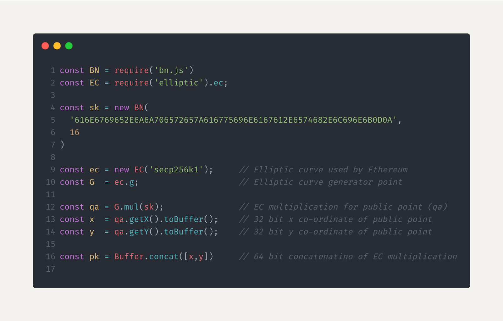 Convert private key to public key ethereum