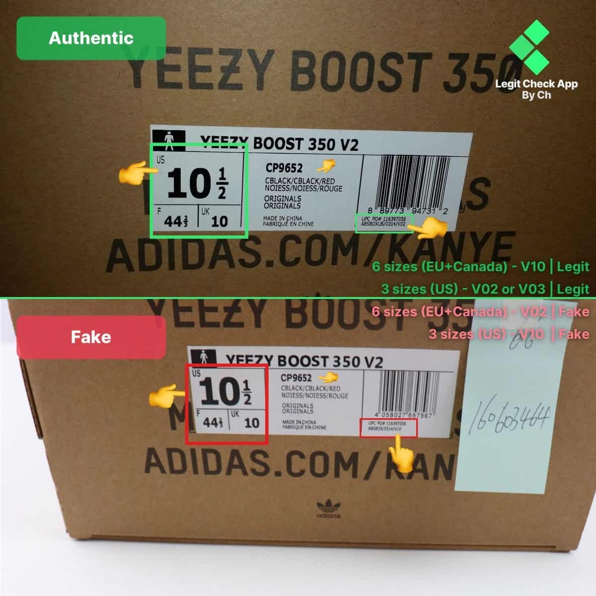 Vs Fake Yeezy Boost 350 V2 Bred 