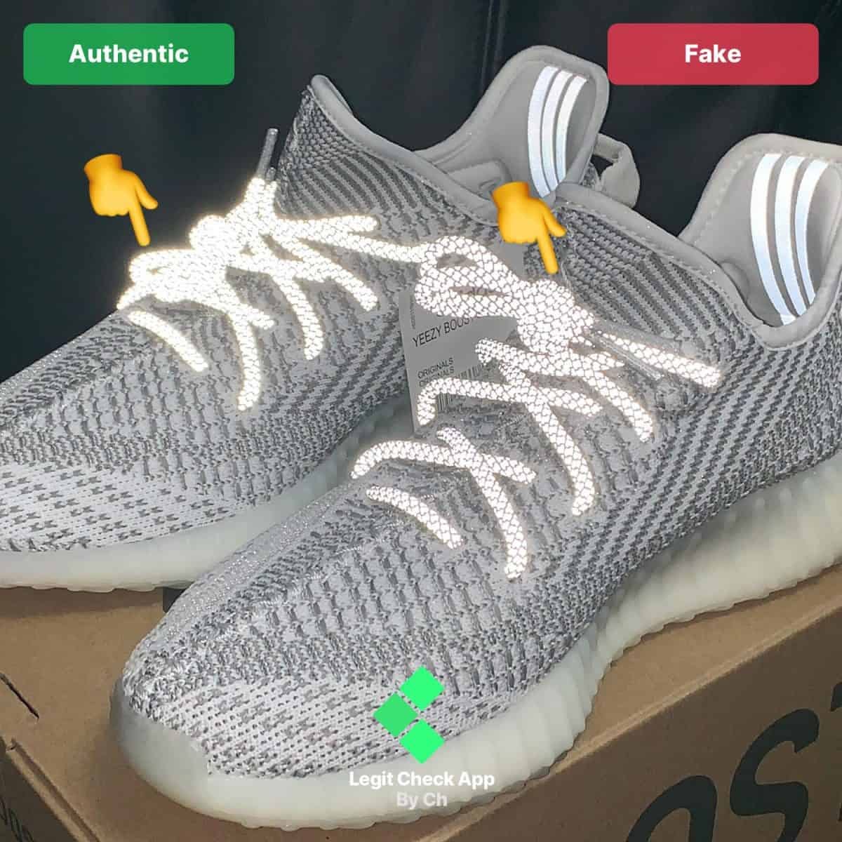 Fake Vs Real Yeezy Static Reflective 