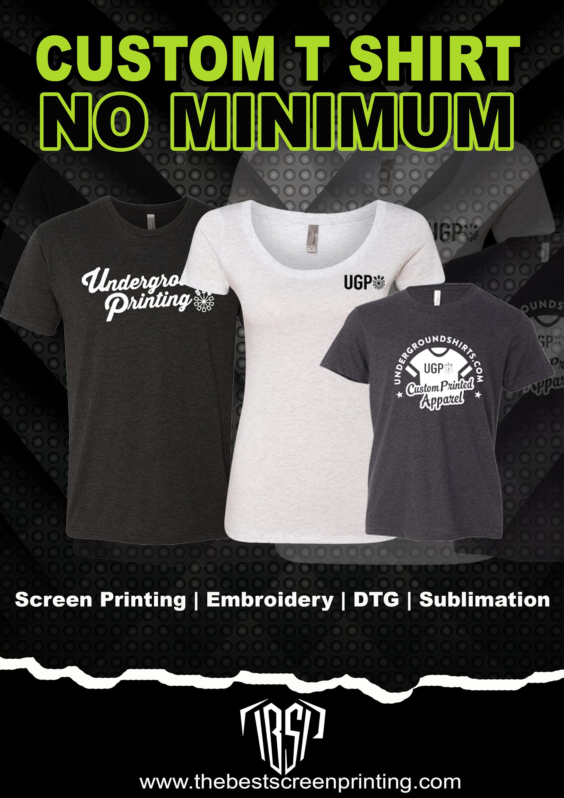 no minimum screen printing