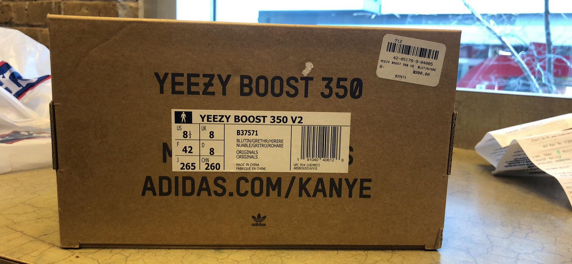 Yeezy blue tint box label Clearance