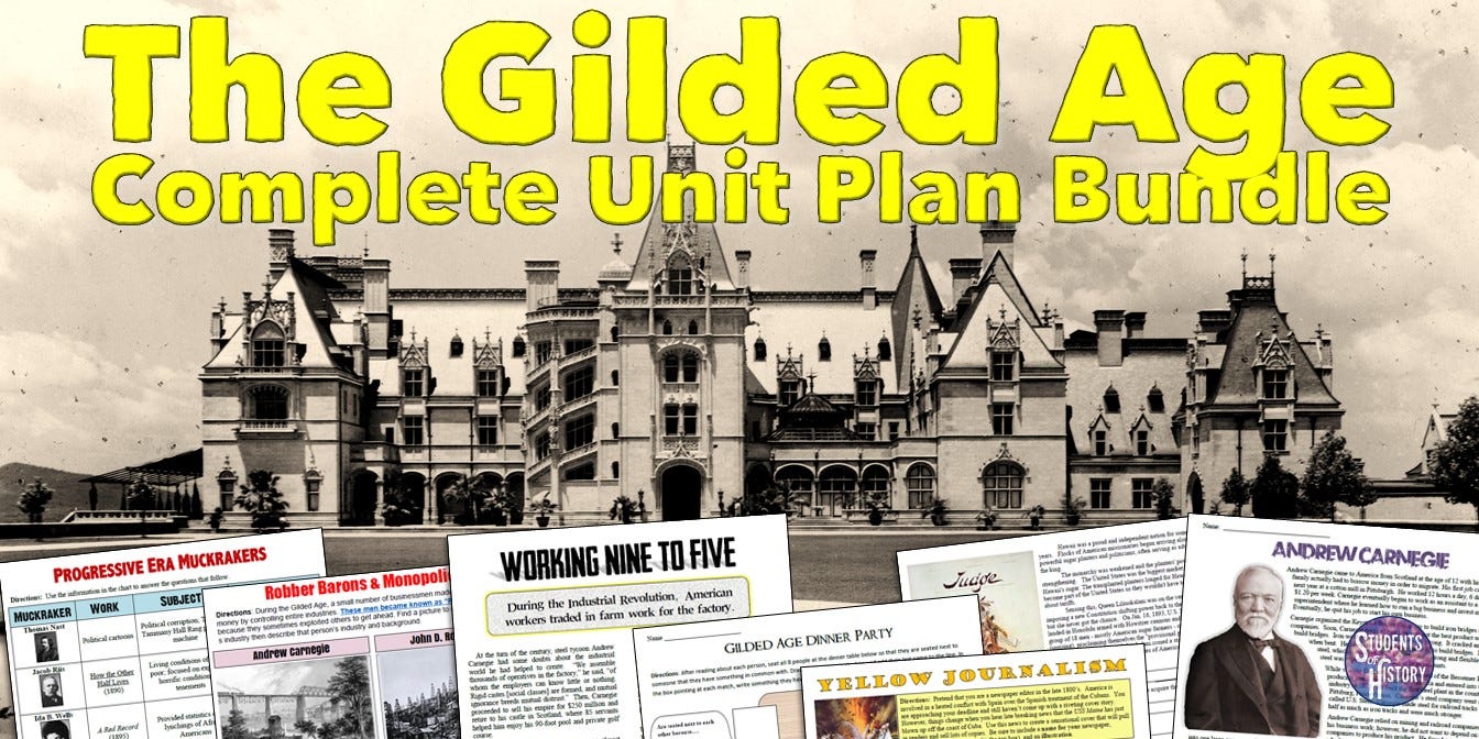 Gilded Age Activities Bundle This Engaging Gilded Age Unit Plan For By Students Of History Medium