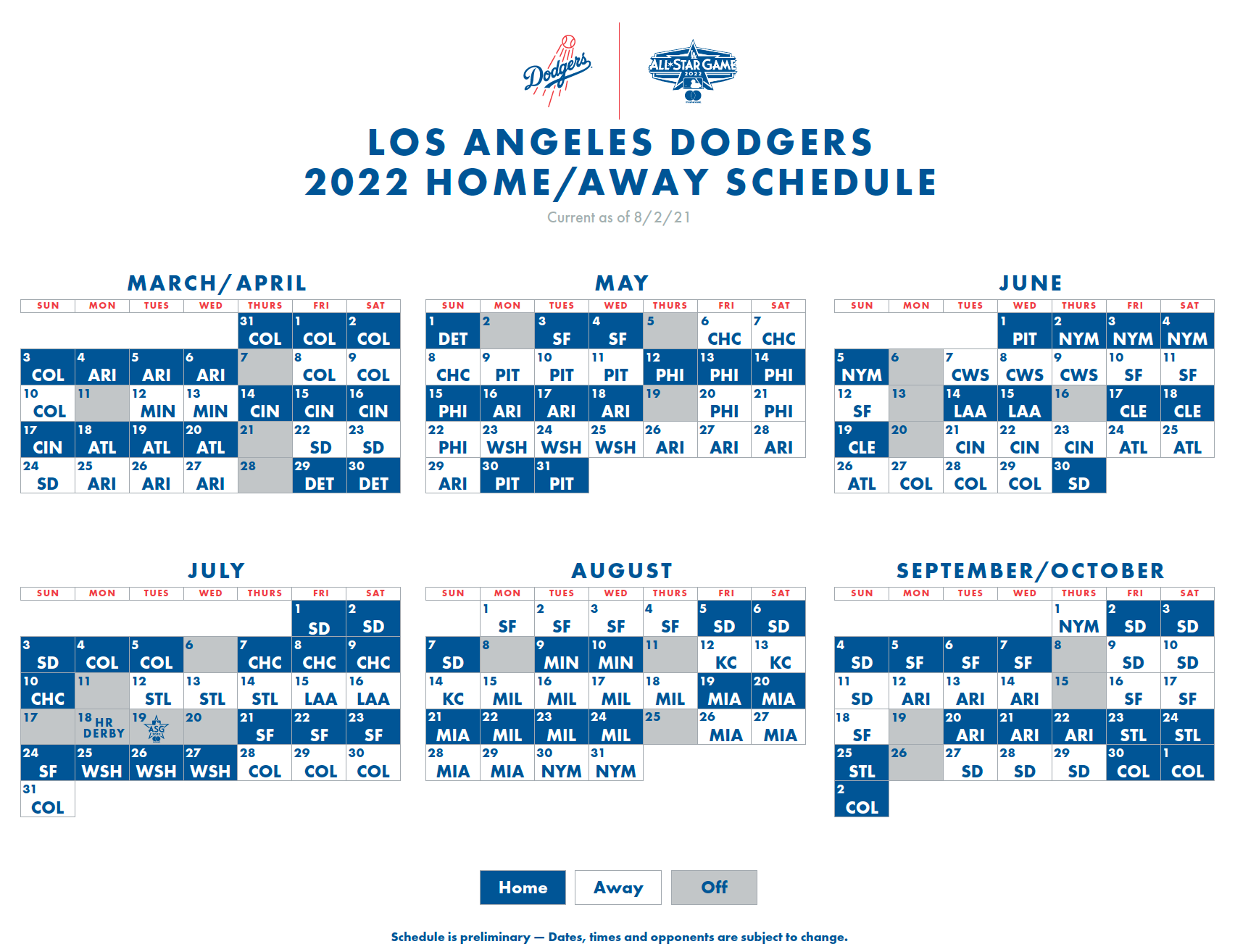 Rockies Promotional Schedule 2022 Mlb, Dodgers Announce 2022 Preliminary Schedule | By Rowan Kavner | Dodger  Insider