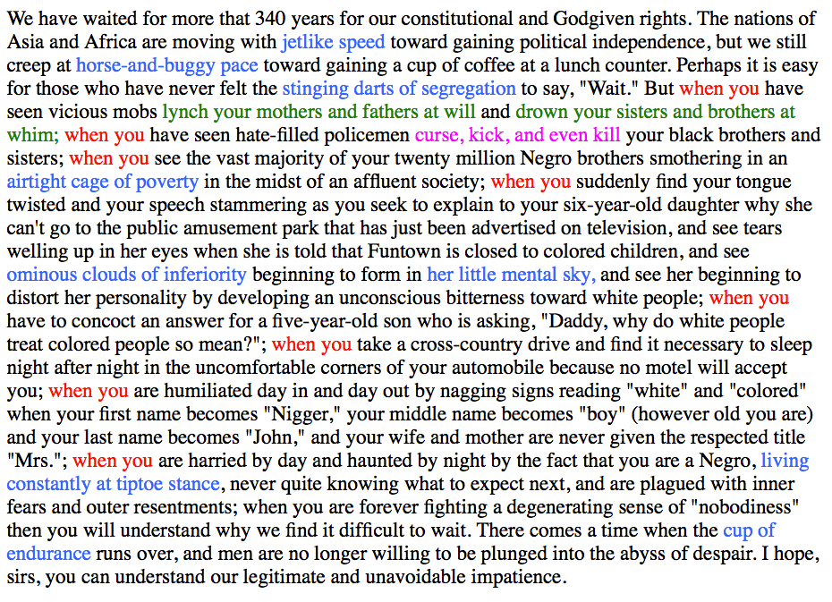 i have a dream speech metaphors