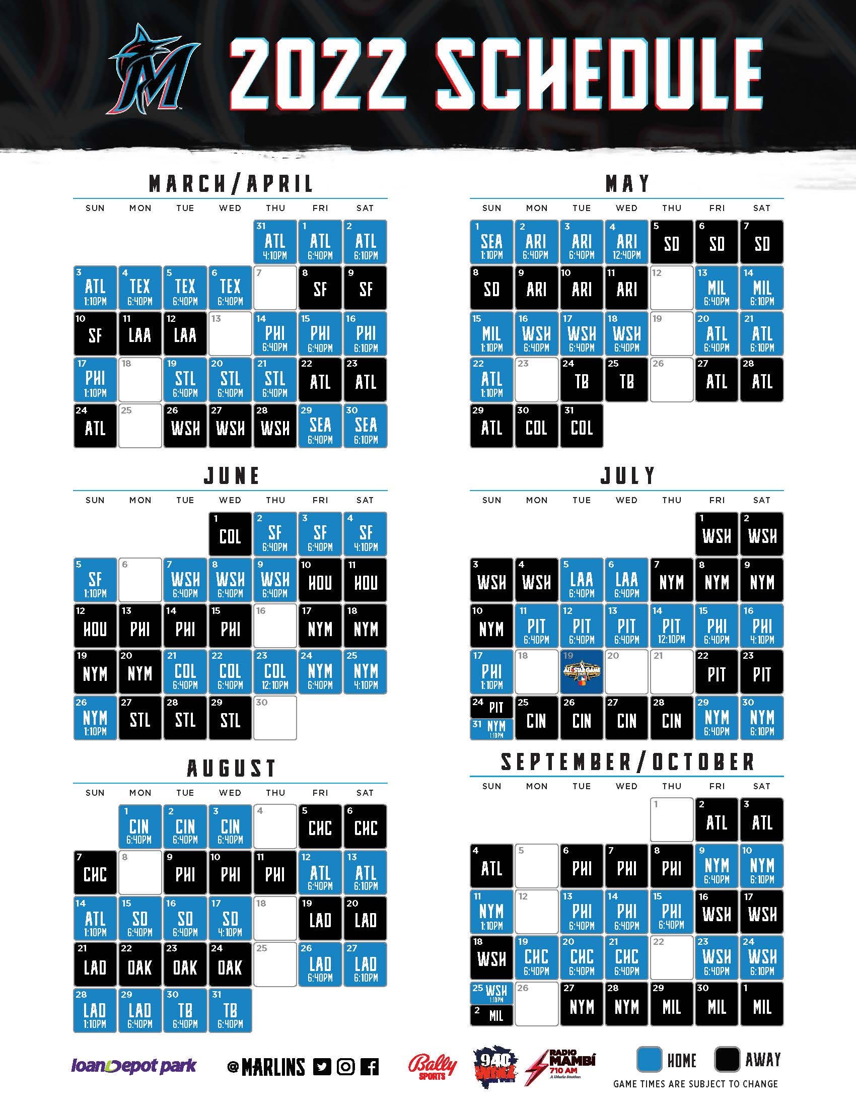 Florida 2022 Schedule Miami Marlins Announce 2022 Regular Season Schedule | By Marlins Media |  Beyond The Bases