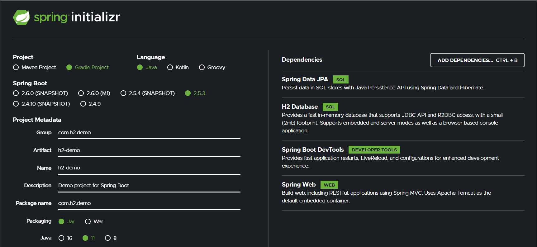 embedded mysql spring boot