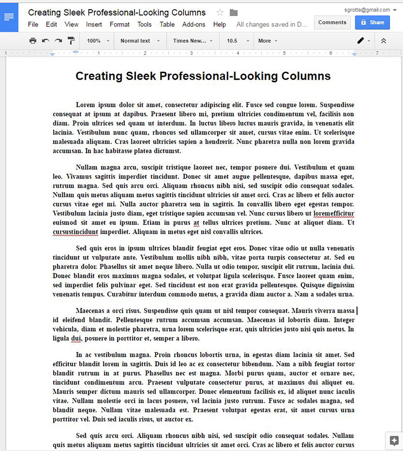 Create Sleek Professional Looking Newsletter Type Columns In Google Docs By Sally Wiener Grotta Newco Shift Medium