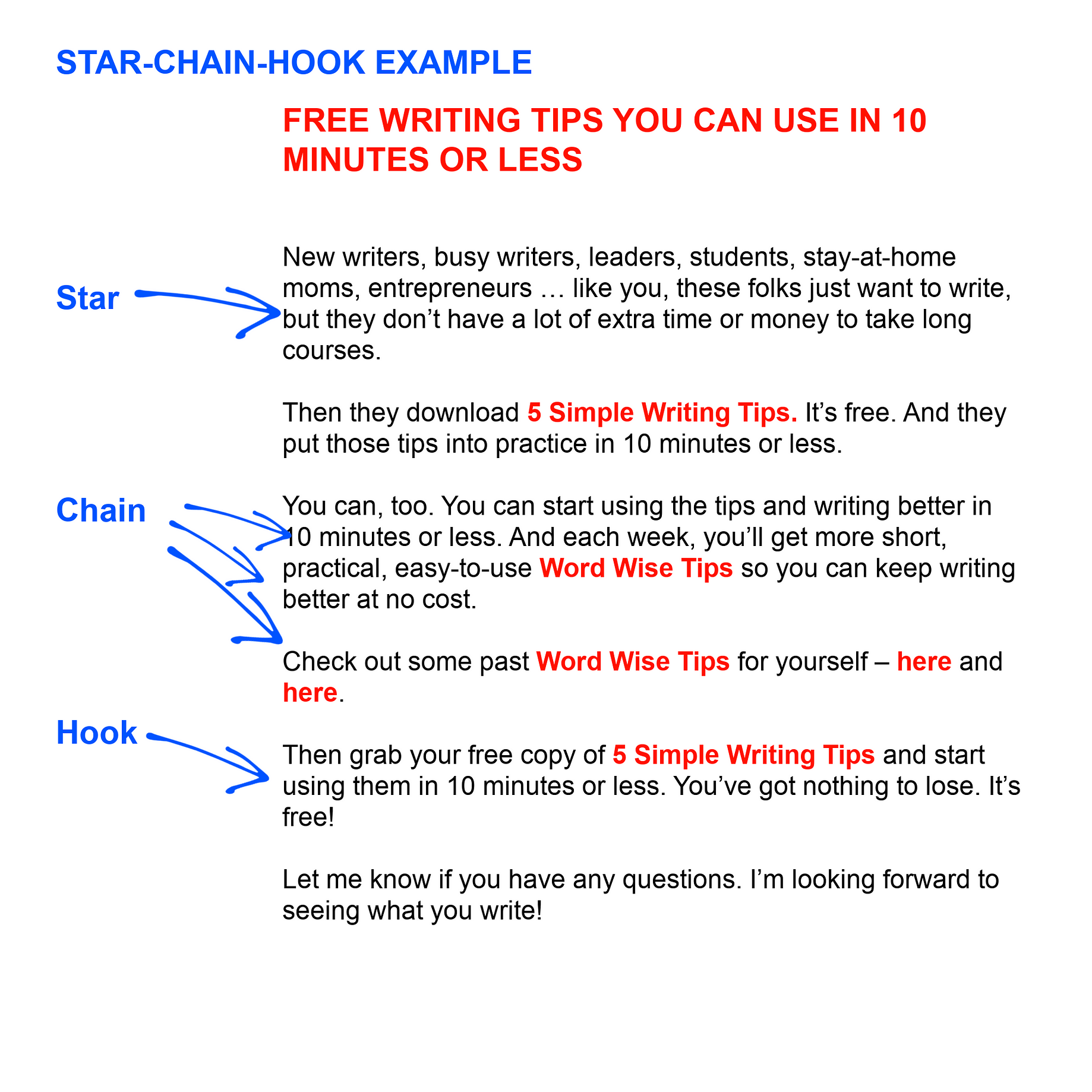 Star-Chain-Hook: A Simple (and Persuasive) Content Writing Formula