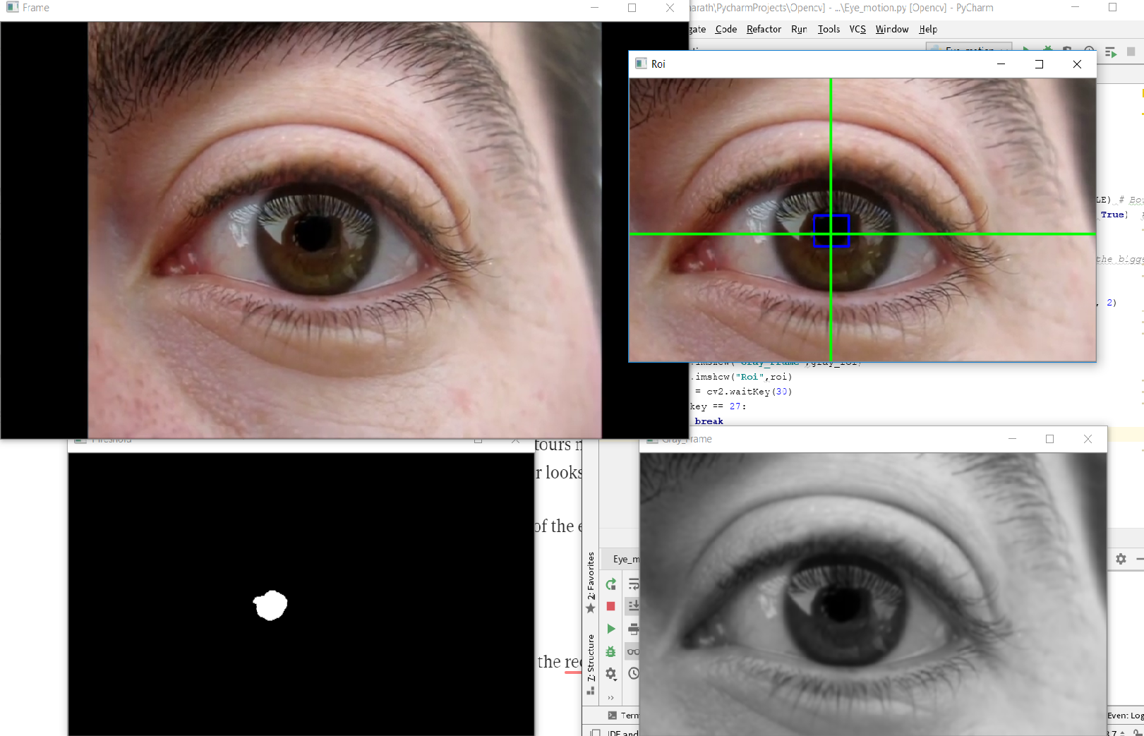 open cv eye tracking