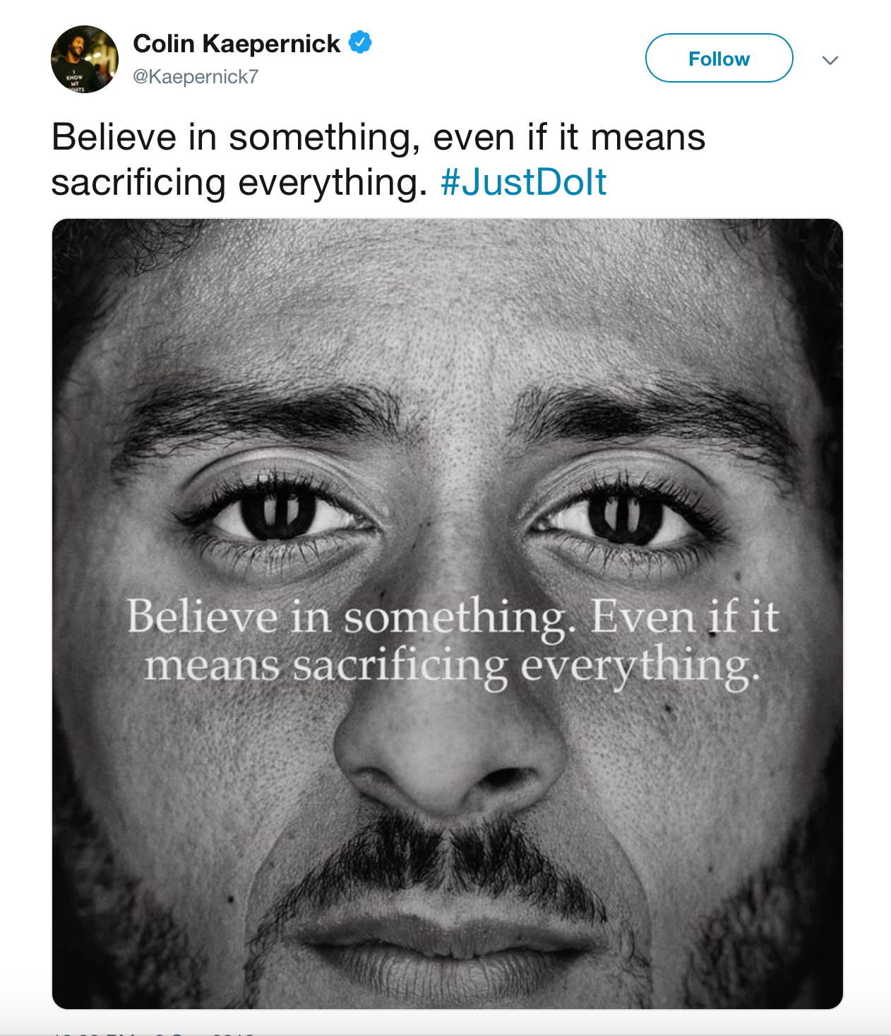 nike just do it kaepernick