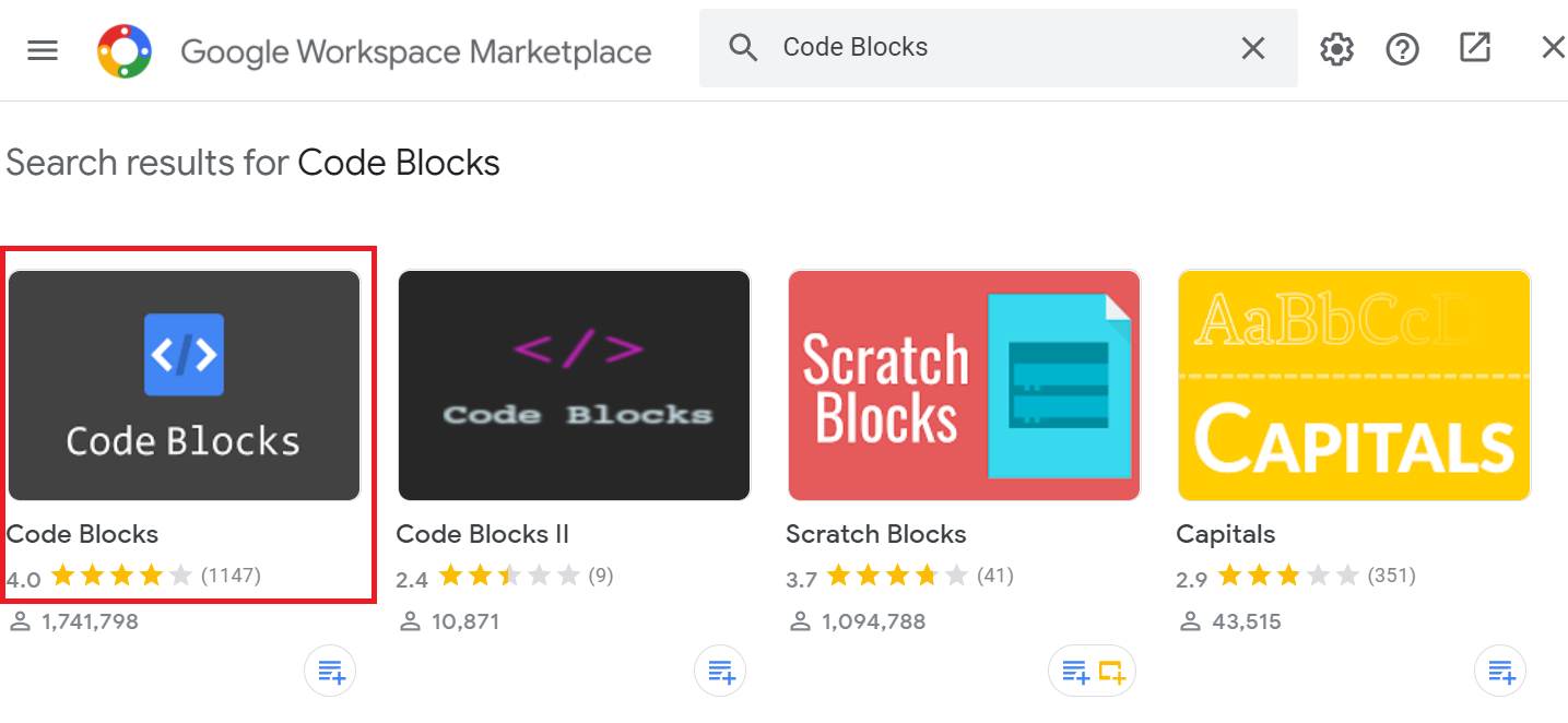 code blocks google docs