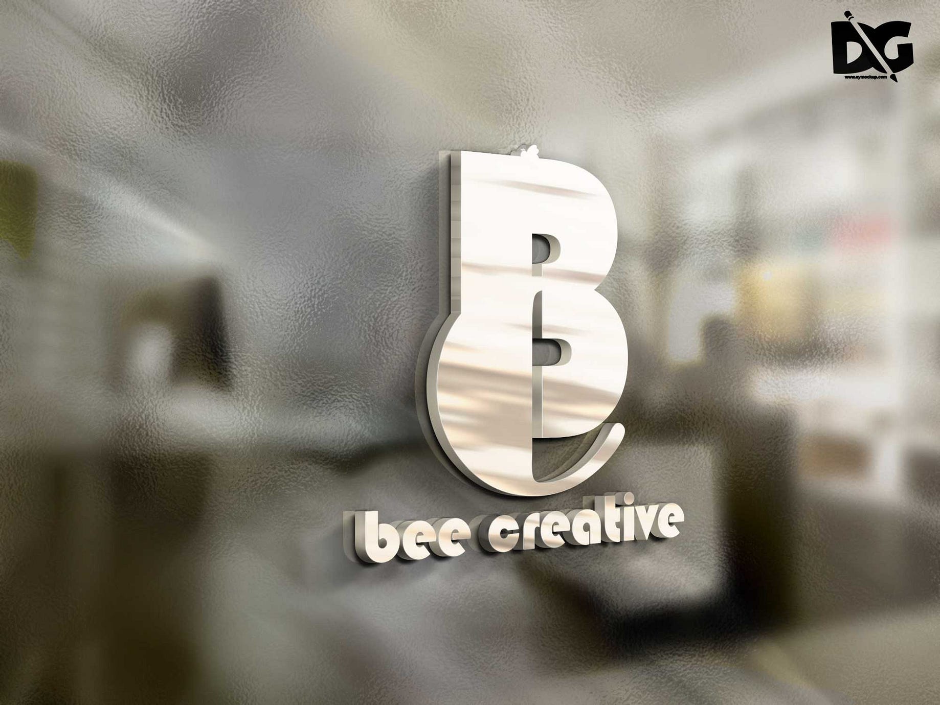 Download Free 3d Glass Window Logo Mockup Psd Template Free Download PSD Mockup Templates