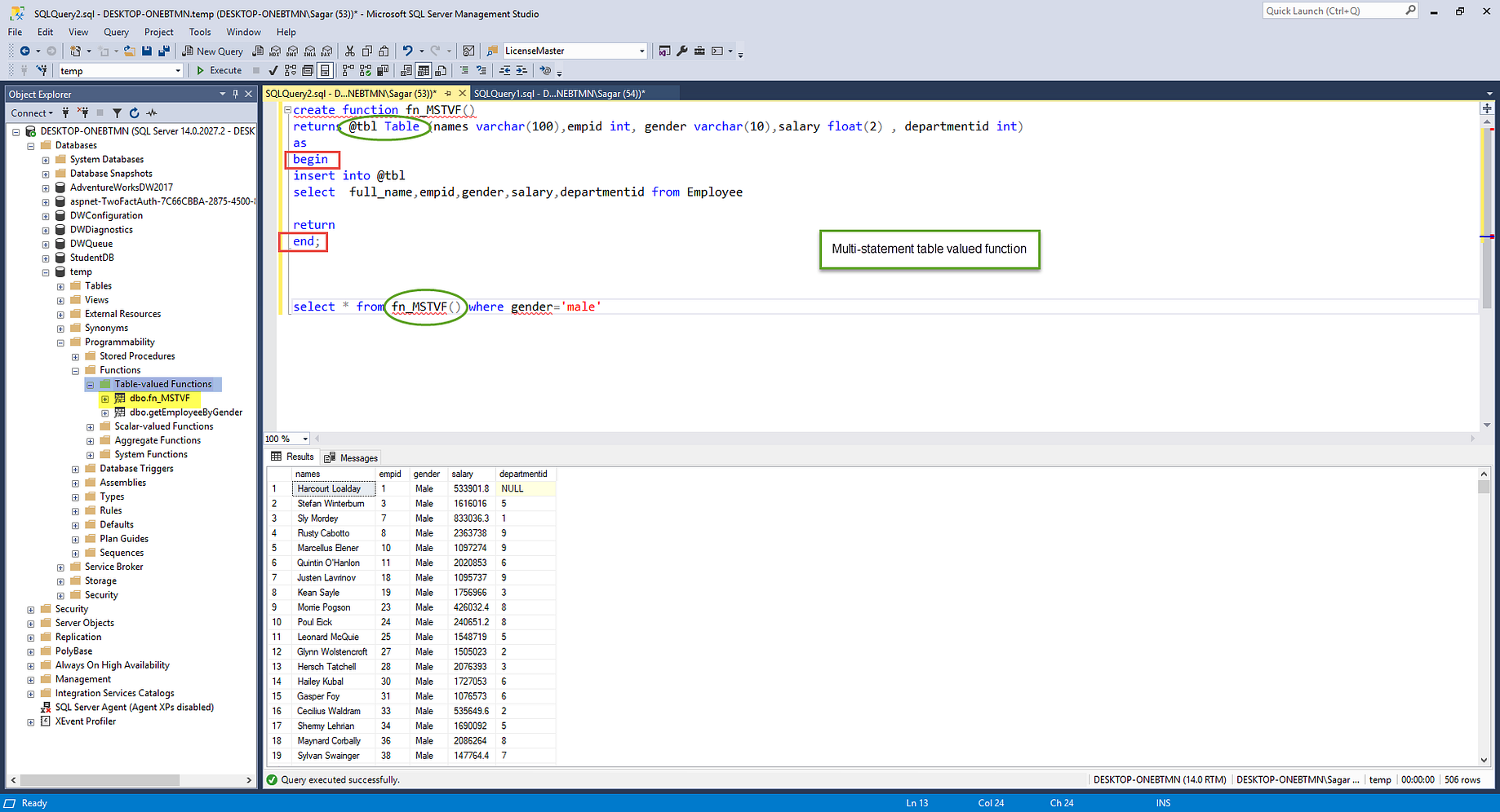 User Defined Function In Sql Server 2020 By Sagar Jaybhay Analytics Vidhya Medium