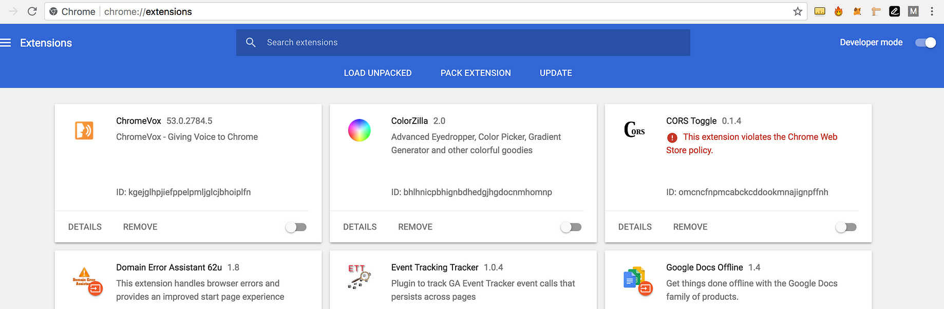 this extension violates the chrome web policy this extension violates the chrome web policy