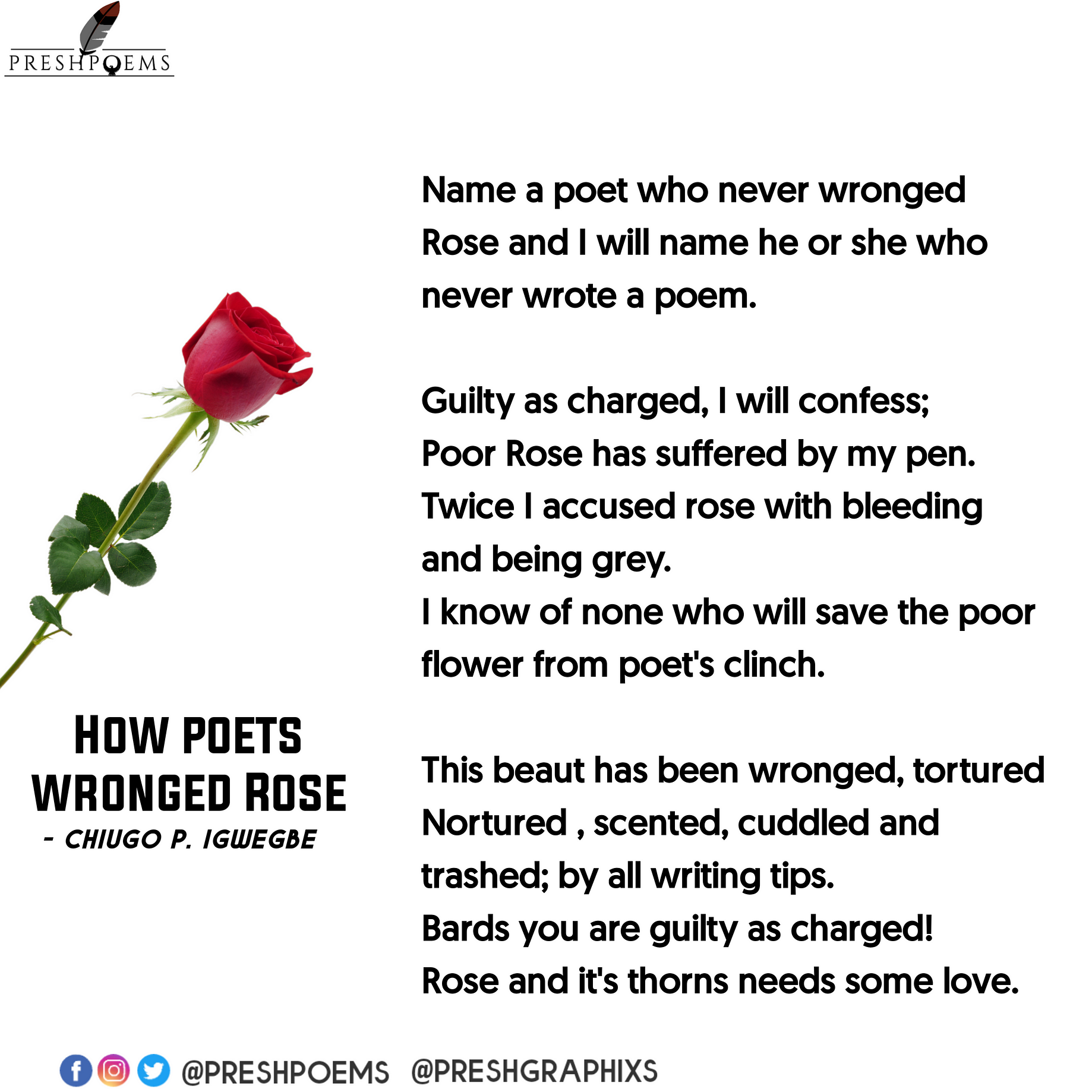 How Poets Wronged Rose Name A Poet Who Never Wronged Rose And I Will Name He Or She Who Never Wrote A Poem Guilty As Charged I Will Confess Poor Rose Has