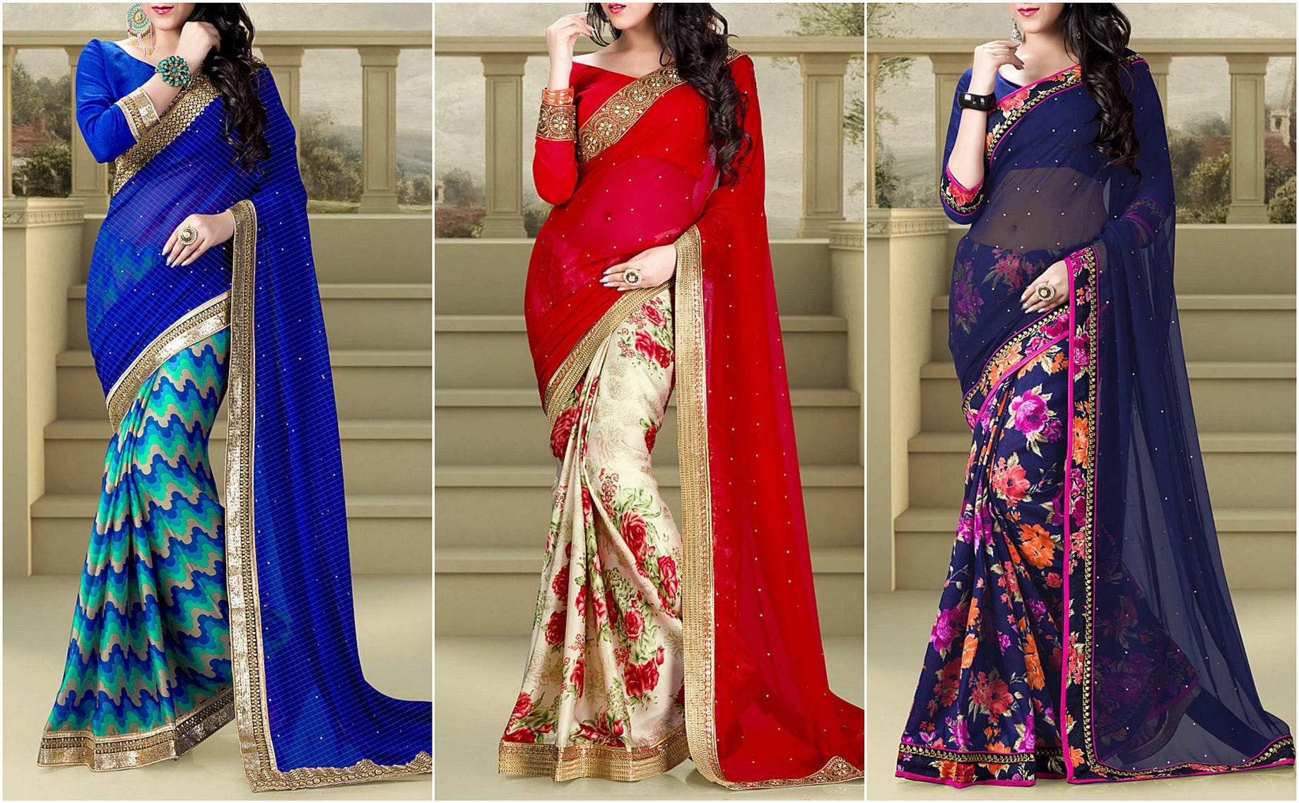Dazzling Designer Half And Half Sarees For Party Wear By Simaayafashions Medium Dazzling Designer Half And Half Sarees For Party Wear By Simaayafashions Medium