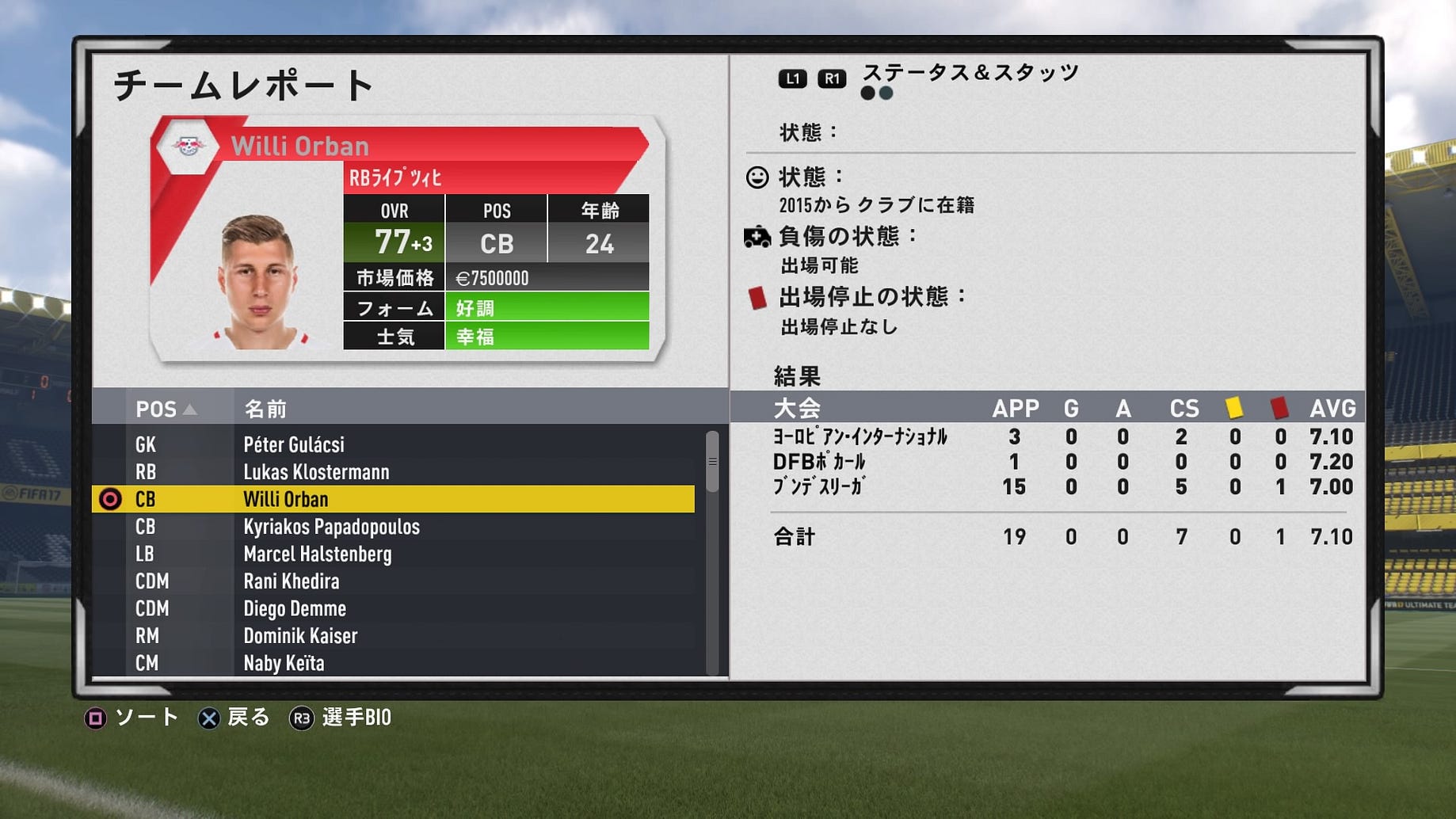Fifa17 キャリアモードrbライプツィヒの主要選手紹介 随時更新 By 佐藤健太 Medium