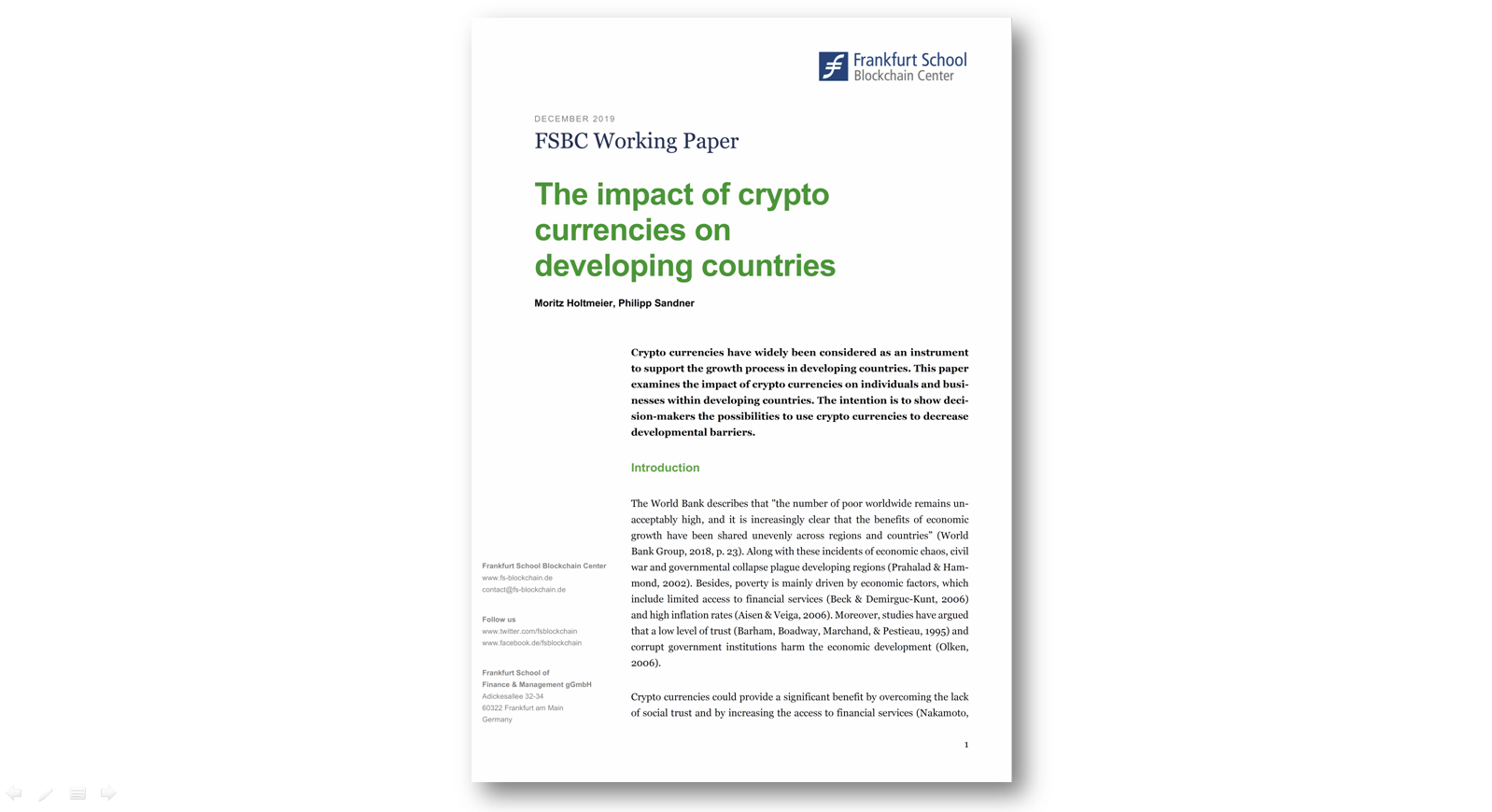 The Impact Of Crypto Currencies On Developing Countries By Philipp Sandner Medium