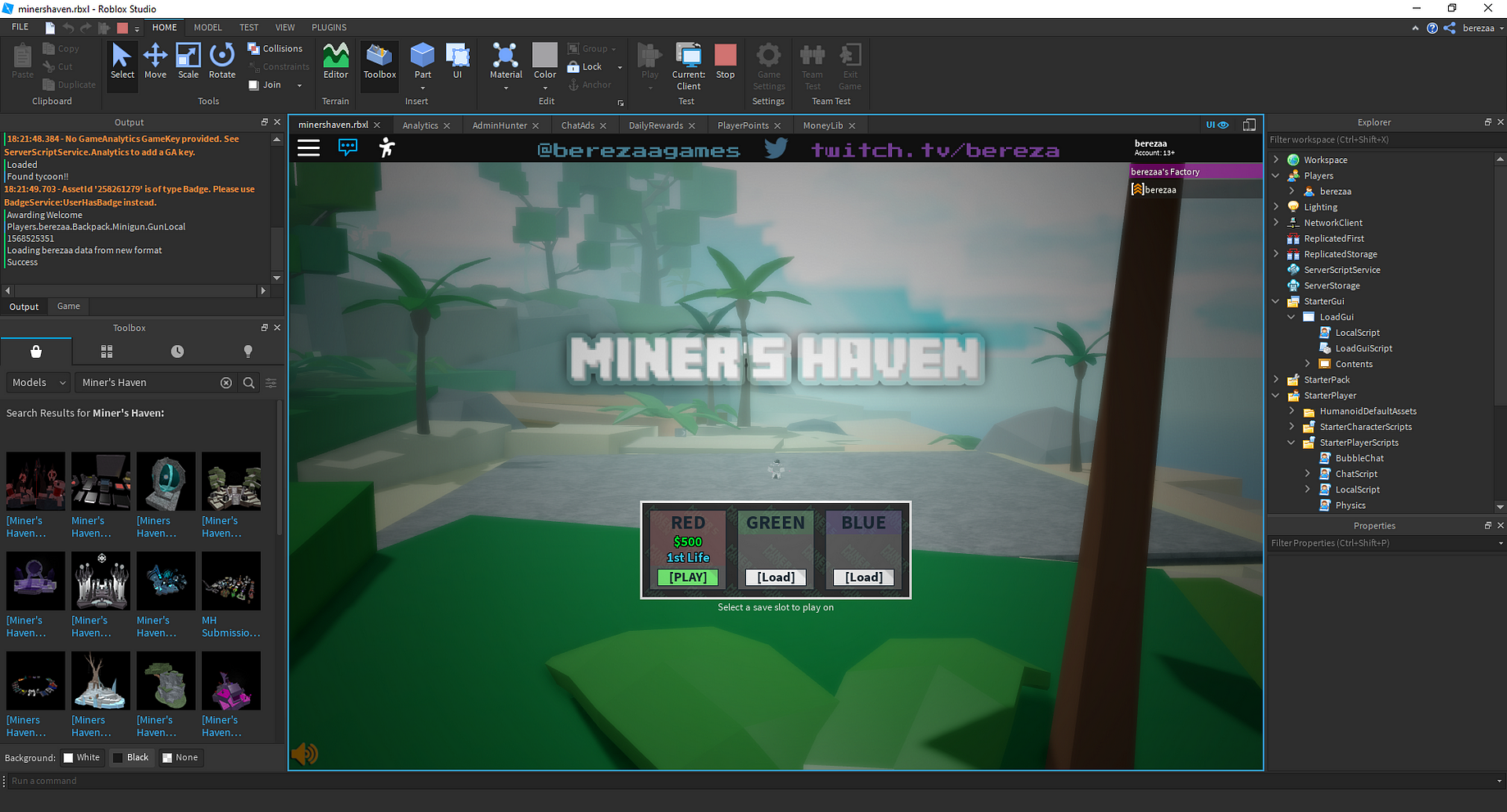 Releasing Miner S Haven To The Public Domain By Andrew Bereza Medium - how to make a gear giver in roblox