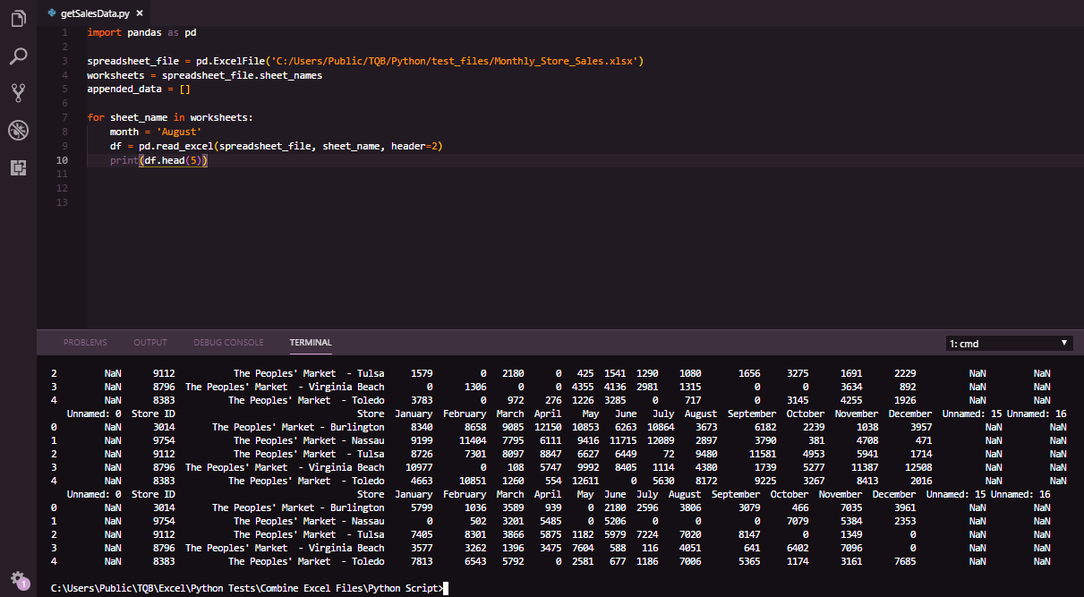 How To Move Data From One Excel File To Another Using Python By Todd Q Brannon The Startup Medium