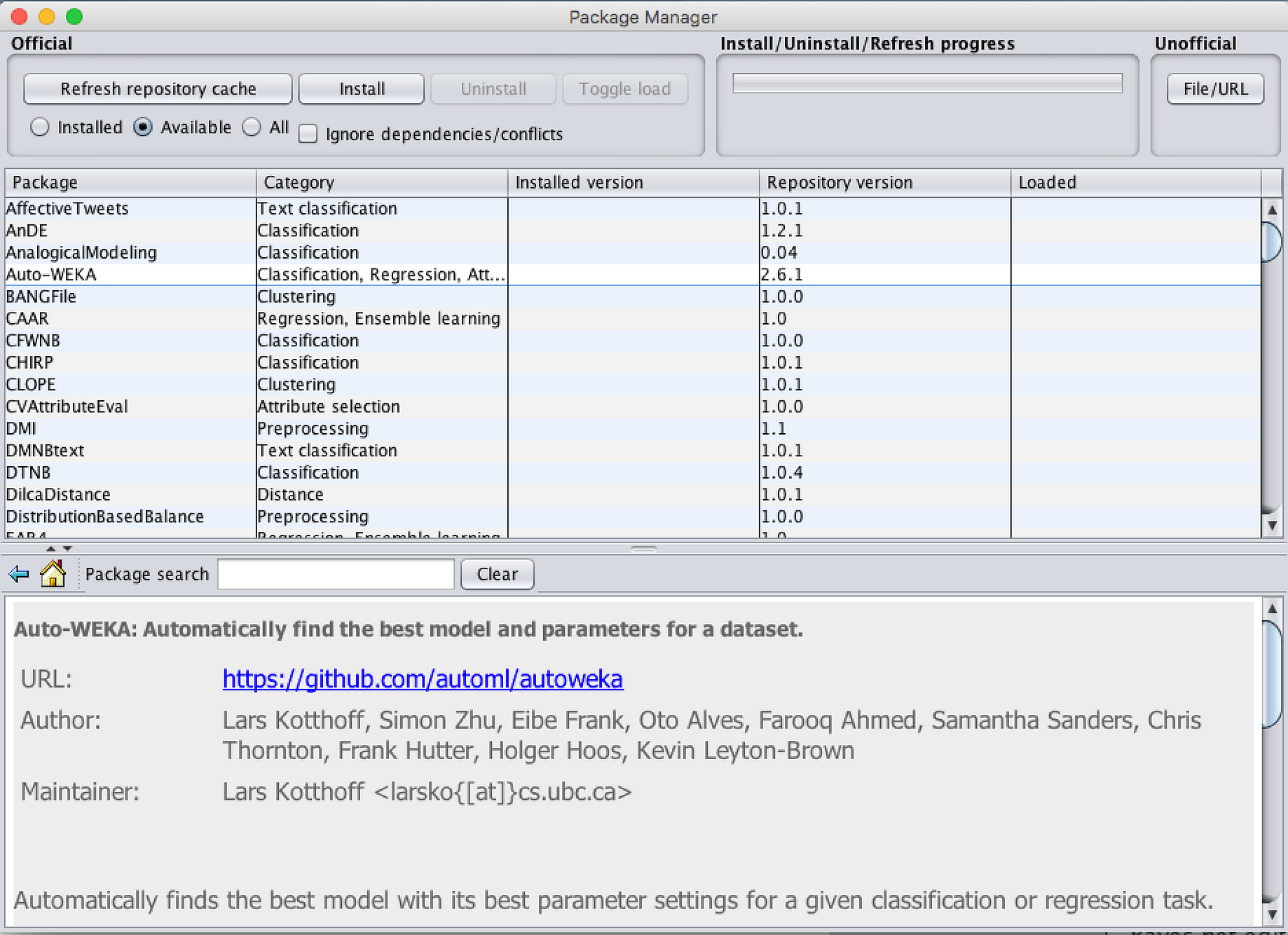 what we need to install weka on mac