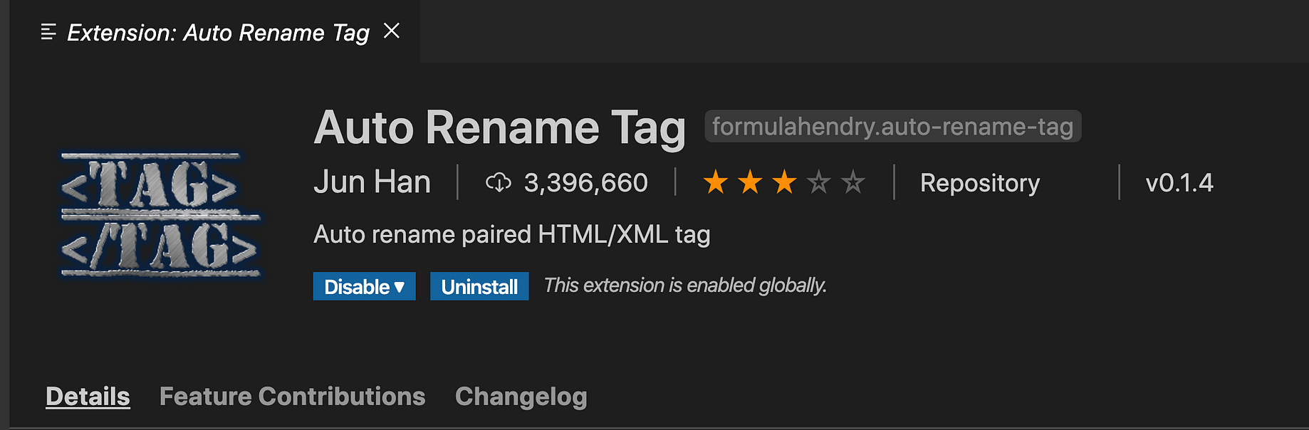 Auto rename tag