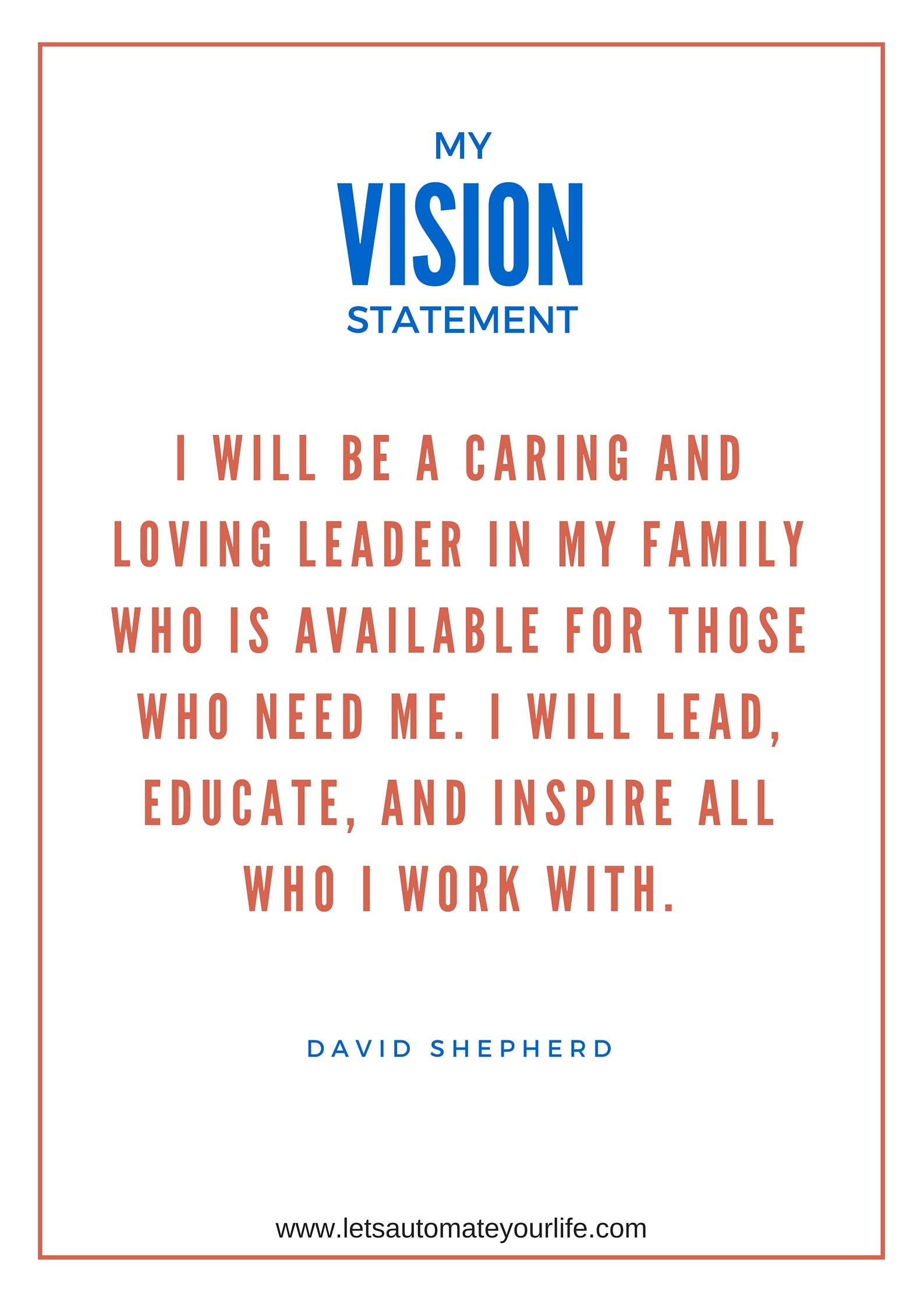 How to Create Your Vision Statement for Success  by David