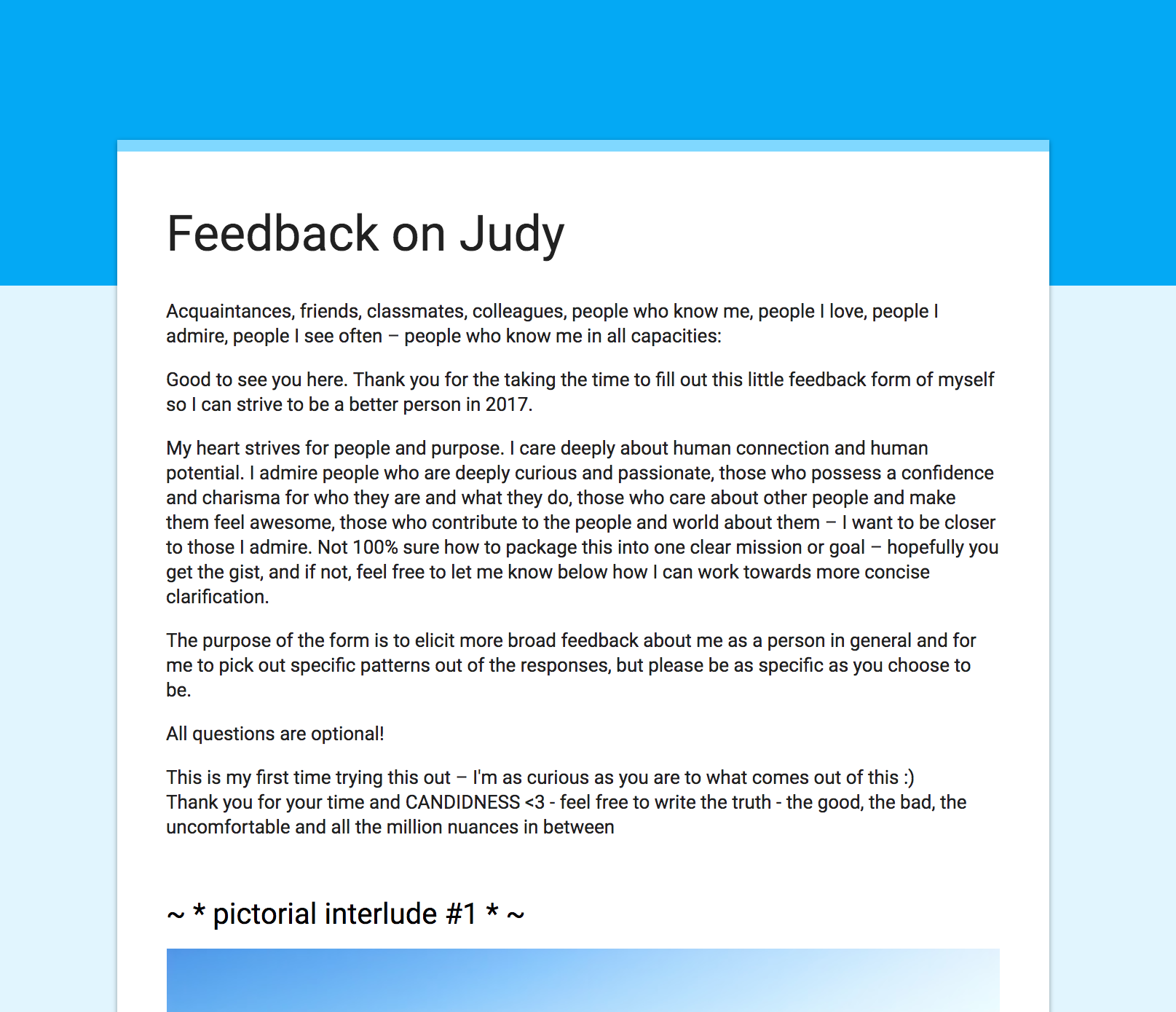 Reflections on My Self-Feedback Form  by Judy Chen  Ascent