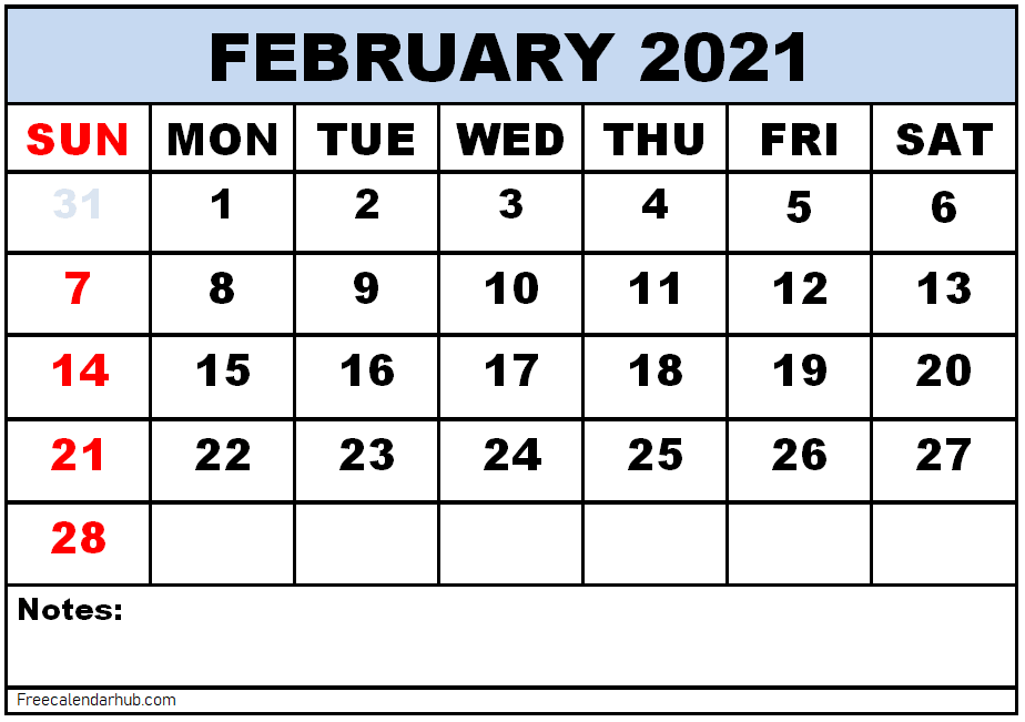 Featured image of post February 2021 Calendar Image : You can personalize the calendar before you print it.