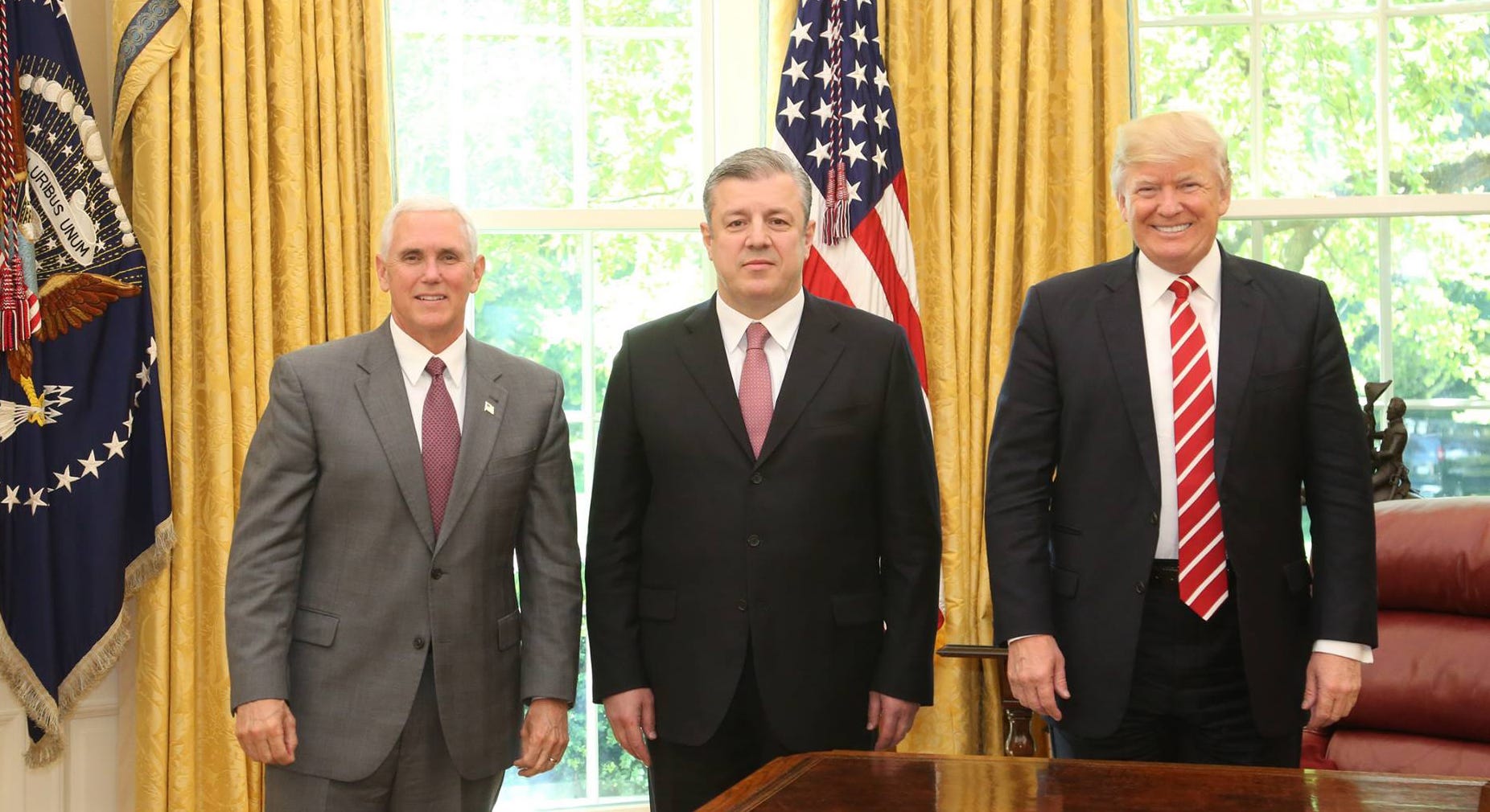 Georgian Pm Meets Us President Vice President And Cabinet Members