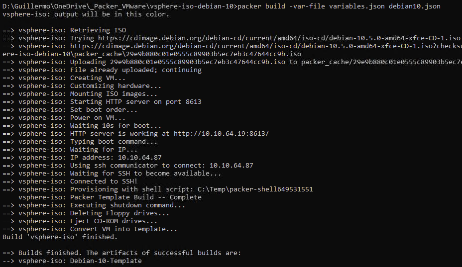 How to use Packer to Build a Debian 10 Template for VMware vSphere by