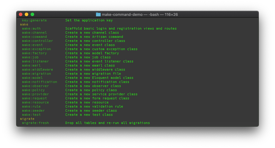 Php artisan make model with migration seputar model