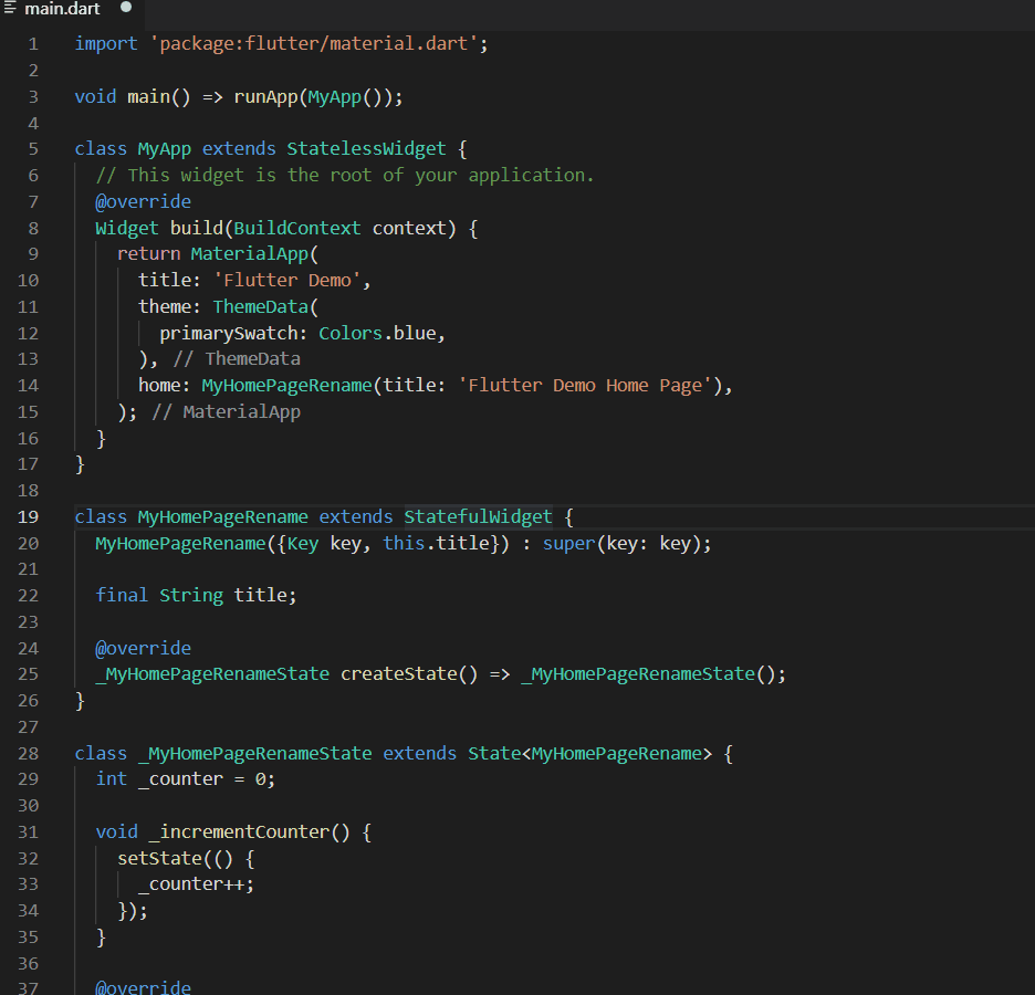 Flutter extension