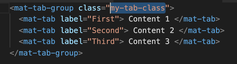 HTML of tab component