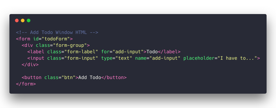 add todo HTML add todo HTML