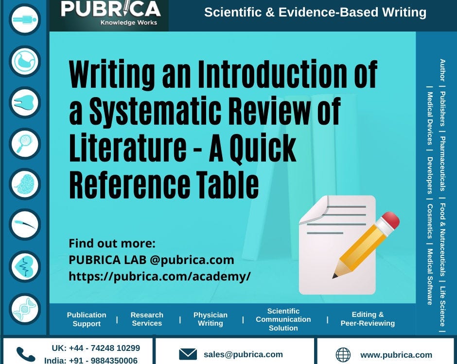 How to write a systematic review of literature in the scientific