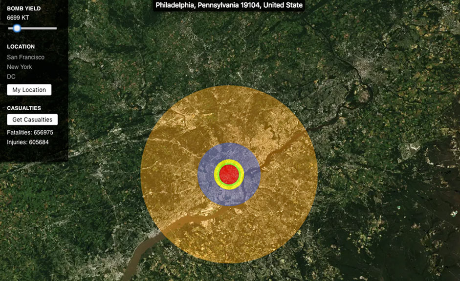 Mapping a nuclear detonation. Outrider and Bluecadet's Bomb Blast… | by  Mapbox | maps for developers